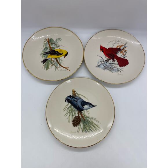 National Wildlife Federation Birds 1986 Set of 3 Collector Plates - Picture 1 of 3